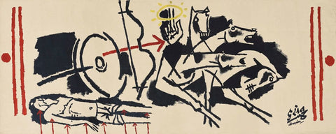 Bheeshma Pitamah - M F Husain - Mahabharat Bhagvat Gita Series Painting - Canvas Prints