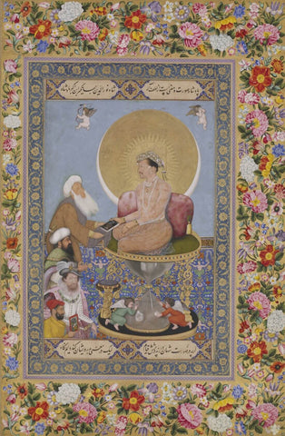 Bichitr, Jahangir Preferring A Sufi Shaikh To Kings - C.1569 - 1627 -  Vintage Indian Miniature Art Painting - Art Prints