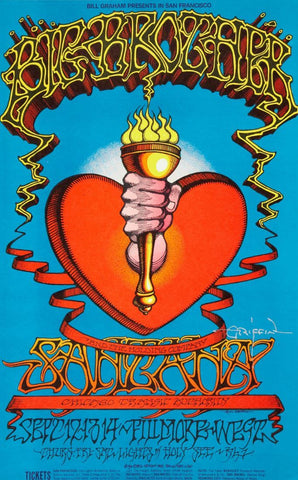 Big Brother And Santana -  Fillmore West 1968 - Rock And Roll Music Concert Poster - Large Art Prints