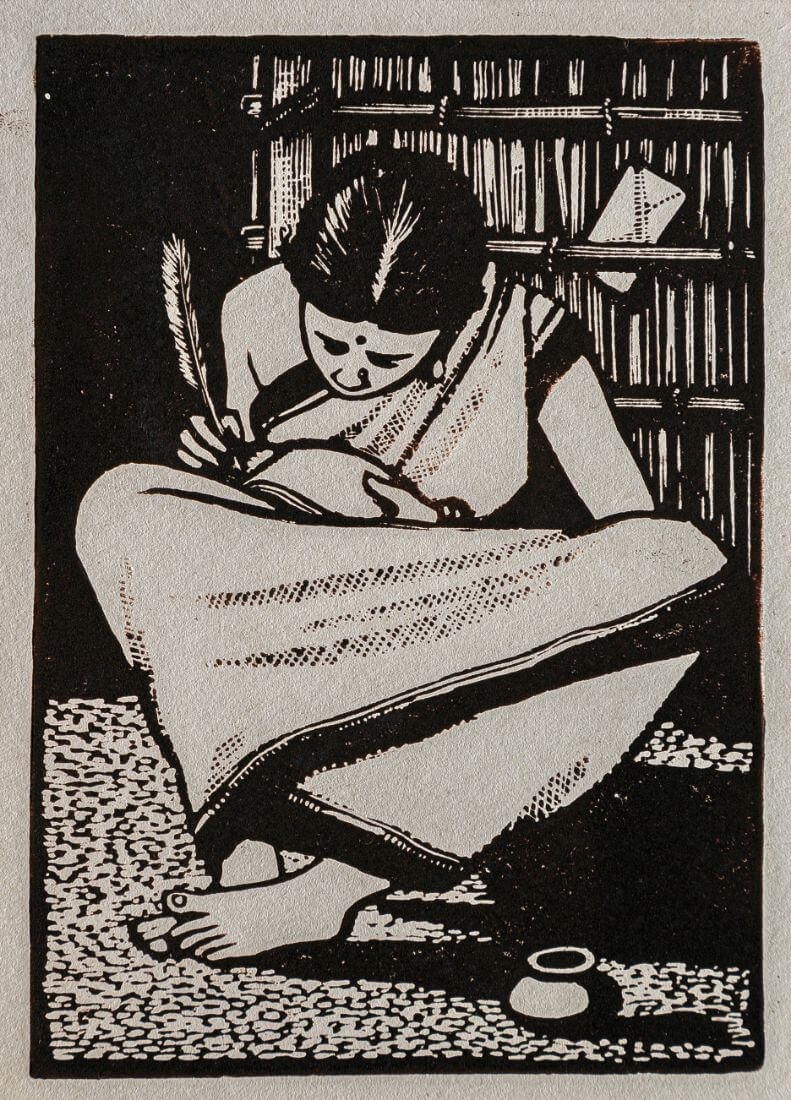 Bijoya Haren Das bengal School Indian Art Woodcut Painting Canvas Prints