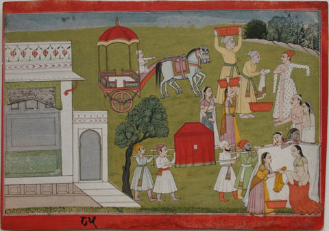 Indian Miniature Art - Pahari Style - Nala Damayanthi - Canvas Prints