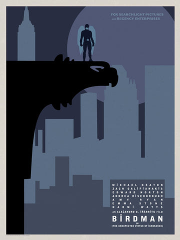 Birdman or (The Unexpected Virtue of Ignorance) - Hollywood Movie Art Poster by Ryan