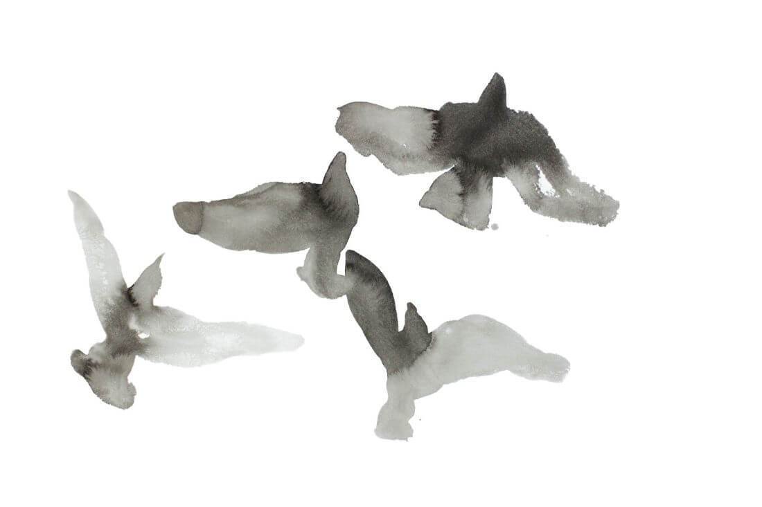 Birds In Flight - Minimalist Abstract Painting - Bird Wildlife Art ...