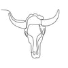 Bison Head - Minimalist Line Art Painting - Canvas Prints