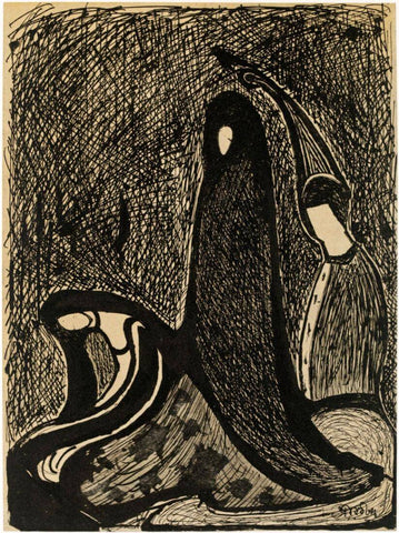 Black And White Threads - Rabindranath Tagore - Bengal School - Indian Art Painting - Posters by Rabindranath Tagore