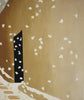 Black Door With Snow - Canvas Prints