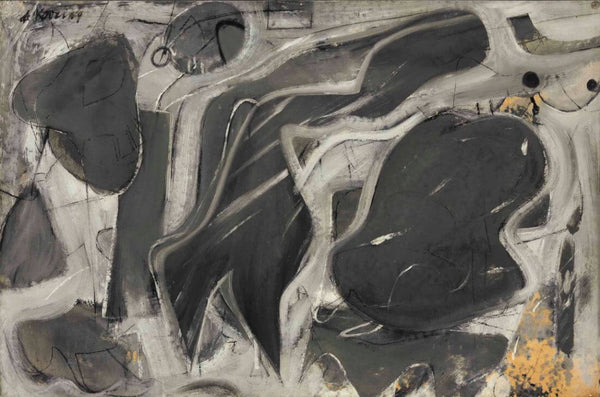 Black and Gray Composition - Willem de Kooning - Abstract Expressionist Painting - Canvas Prints