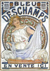 Bleu Deschamps -Advertisement Poster - Alphonse Mucha - Art Nouveau Print - Posters