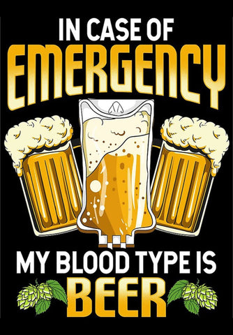Blood Type Beer - Funny Beer Quote - Home Bar Pub Art Poster - Art Prints