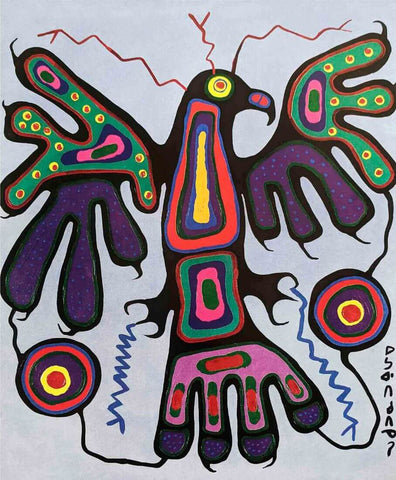 Blue Thunderbird - Norval Morrisseau - Ojibwe Painting - Canvas Prints