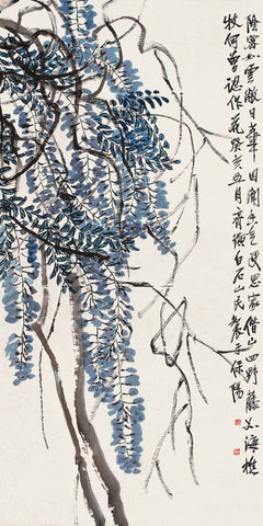 Blue Vines - Qi Baishi - Modern Gongbi Chinese Painting - Art Prints