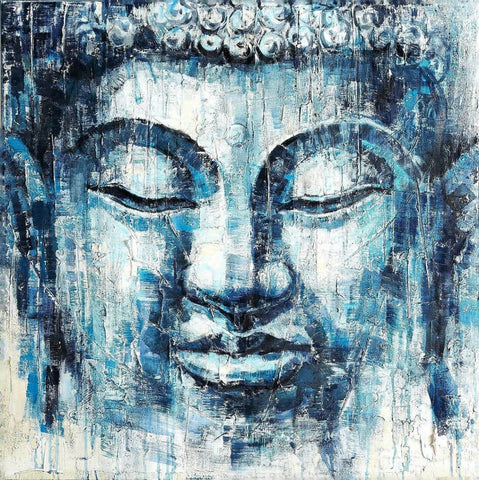 Blue Buddha Art Painting - Framed Prints by Anzai