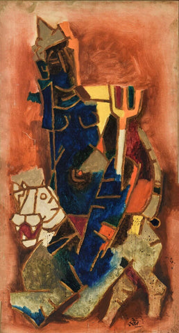 Blue Figure by M F Husain