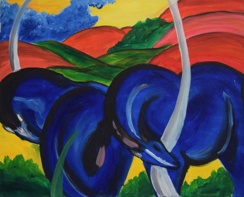 Blue Horses - Large Art Prints by Franz Marc