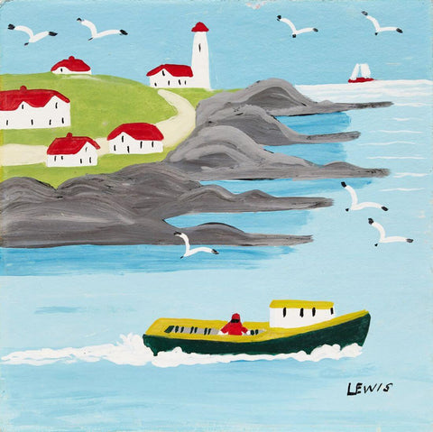 Boat Going To Sea - Maud Lewis - Folk Art Painting by Maud Lewis