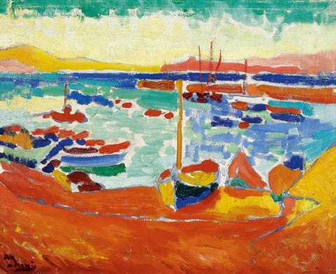 Boats At Collioure - Andre Derain - Fauvism Art Painting - Framed Prints