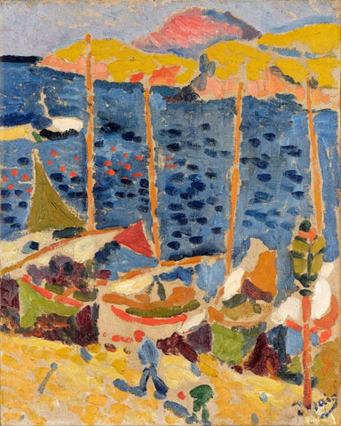 Boats At Port In Collioure - Andre Derain - Fauvism Art Painting - Posters