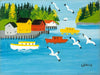 Boats at Sandy Cove - Maud Lewis - Canadian Folk Art Painting - Canvas Prints