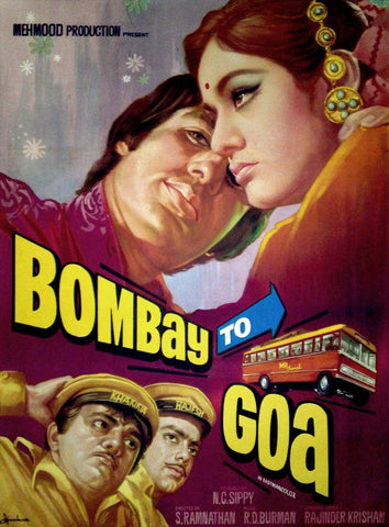 Bombay To Goa - Amitabh Bachchan - Bollywood Hindi Movie Poster - Framed Prints by Tallenge