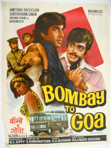 Bombay To Goa - Bollywood Cult Classic - Amitabh Bachchan - Hindi Movie Poster - Framed Prints by Tallenge Store