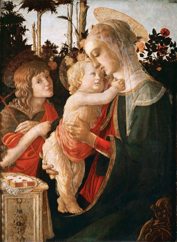 Virgin and Child with Young St John the Baptist - Life Size Posters by Sandro Botticelli