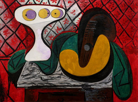 Bowl And Guitar (Compotier Et Guitare) - Pablo Picasso Masterpiece Painting - Large Art Prints by Pablo Picasso