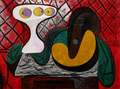 Bowl And Guitar (Compotier Et Guitare) - Pablo Picasso Masterpiece Painting - Canvas Prints