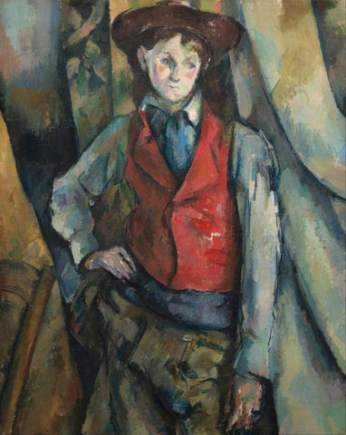 Boy in a Red Waistcoat - Posters by Paul Cézanne