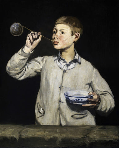 Boy Blowing Bubbles (Garçon soufflant des bulles de savon) - Edouard Manet - Canvas Prints