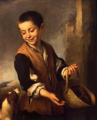 Boy With A Dog - Bartolome Esteban Murilo - Large Art Prints