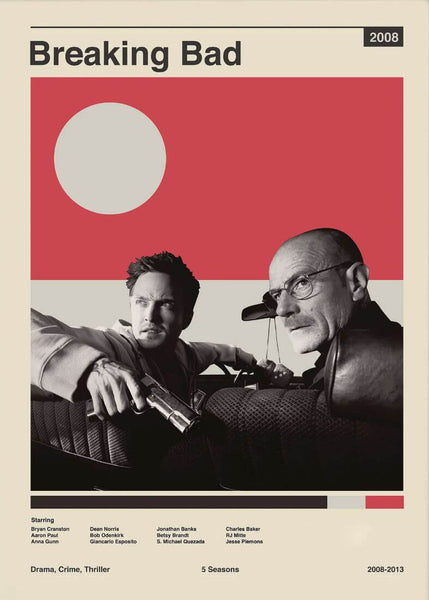 Breaking Bad - Bryan Cranston - Walter White - TV Show Poster 2 - Art Prints