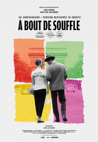 Breathless (A Bout De Souffle) - Jean-Luc Godard - French New Wave Cinema 60th Anniversary Poster by Tallenge Store