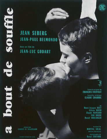 Breathless (A Bout De Souffle) - Jean-Luc Godard - French New Wave Cinema Poster by Tallenge Store
