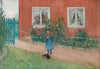 Brita With A Cat (Brita en katt och en smörgås) - Carl Larsson - Water Colour Painting - Framed Prints