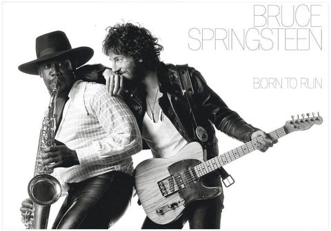 Bruce Springsteen - Born To Run - Classic Rock Music Cover Poster - Large Art Prints by Jerry