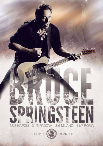 Bruce Springsteen - Italian Tour 2013 - Rock Music Concert Poster - Large Art Prints by Jerry