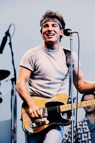 Bruce Springsteen - On Stage - Rock Music Vintage Concert Poster - Framed Prints by Jerry