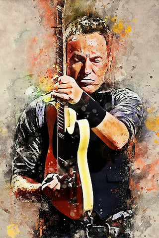 Bruce Springsteen - The Boss - Fan Art Painting - Canvas Prints by Jerry