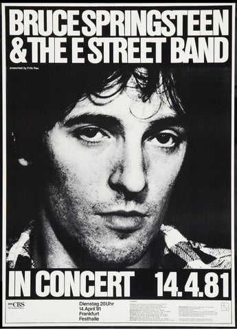 Springsteen Poster Bw Bruce Springsteen & The E Street Band - Concert Poster (Germany 1981 ...