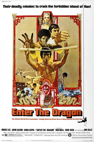 Bruce Lee In Enter The Dragon - Tallenge Hollywood Martial Arts Movie Poster Collection by Tim