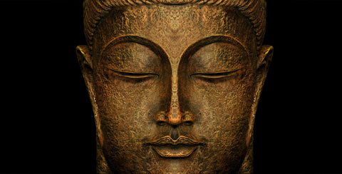 Divine Buddha - Rust Green and Gold - Art Prints