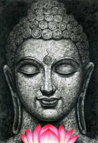 Lotus Buddha Painting - Large Art Prints
