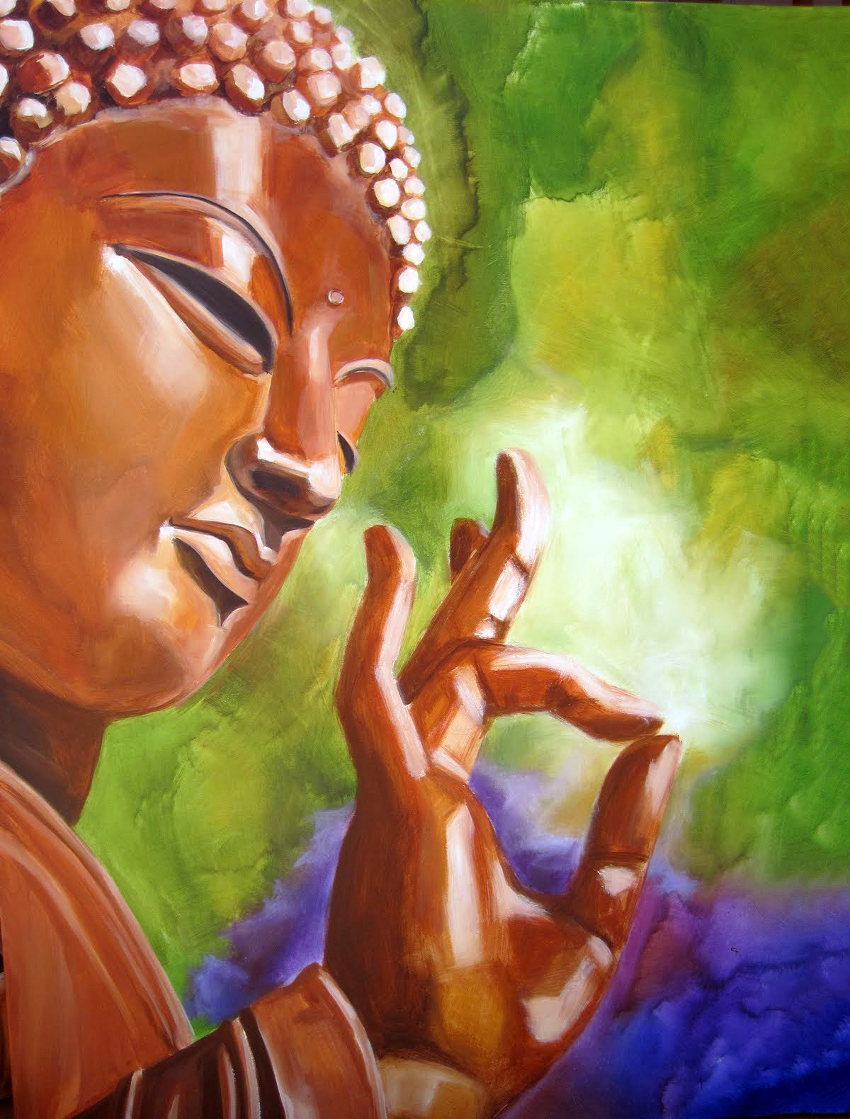 Spiritual Gautam Buddha Painting Size A4