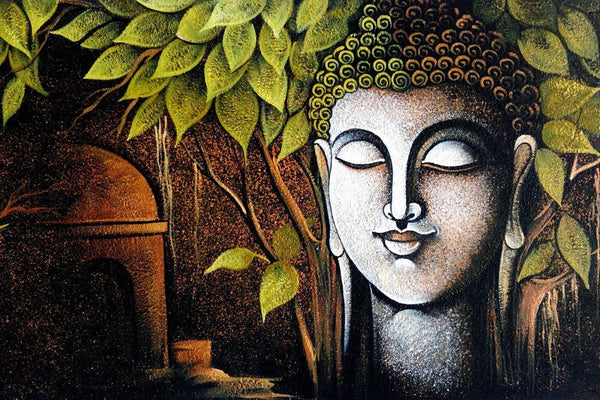 Buddha Green Yog - Canvas Prints