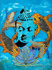 Acrylic Painting - Buddha Seen In Koi Pond - Life Size Posters