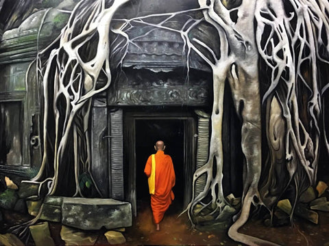 Buddhist Monk - Tallenge Buddha Painting Collection - Large Art Prints