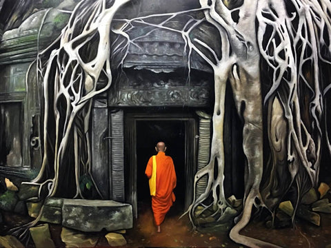 Buddhist Monk - Tallenge Buddha Painting Collection by Tallenge Store