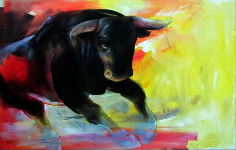 Bull Run - Art Inspired By The Stock Market - Large Art Prints by Christopher Noel