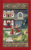 Set Of 2 Bundi Palace Painting Handmade Indian Miniature Rajasthani Ragini Folk Decor Art - Gallery Wrapped Art Print (18x30)