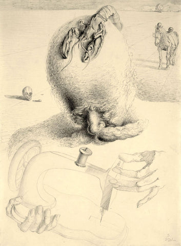 Bureaucrat And Sewing Machine (Bureaucrate Et Machine a Coudre) - Salvador Dalí Ink Sketch - Posters